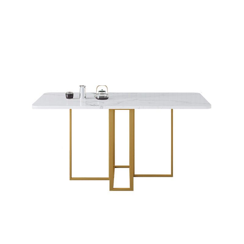 59 "H Moderner gesinterter Steintisch faltbarer Rechtecktisch mit Trestle Basis