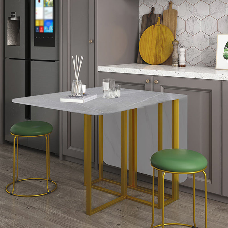 59 "H Moderner gesinterter Steintisch faltbarer Rechtecktisch mit Trestle Basis