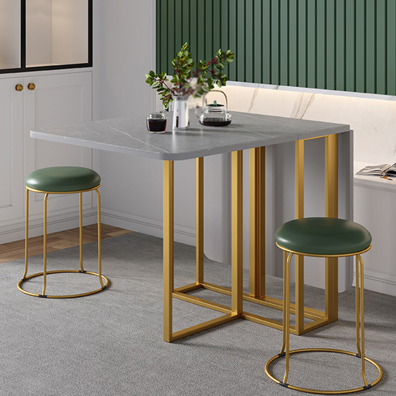 59 "H Moderner gesinterter Steintisch faltbarer Rechtecktisch mit Trestle Basis