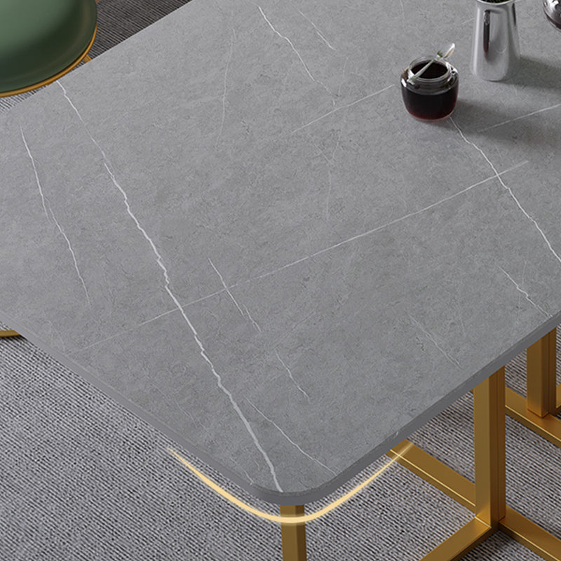 59 "H Moderner gesinterter Steintisch faltbarer Rechtecktisch mit Trestle Basis