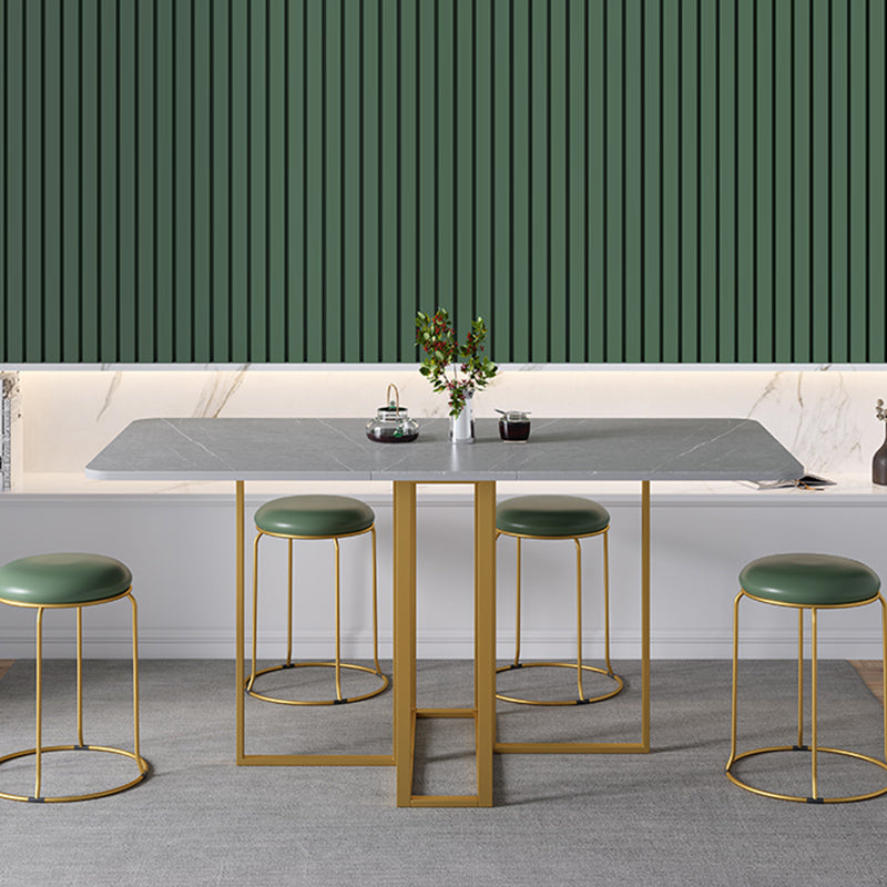 59 "H Moderner gesinterter Steintisch faltbarer Rechtecktisch mit Trestle Basis