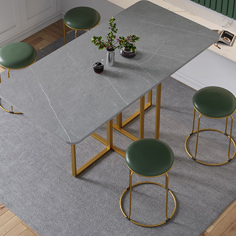 59 "H Moderner gesinterter Steintisch faltbarer Rechtecktisch mit Trestle Basis