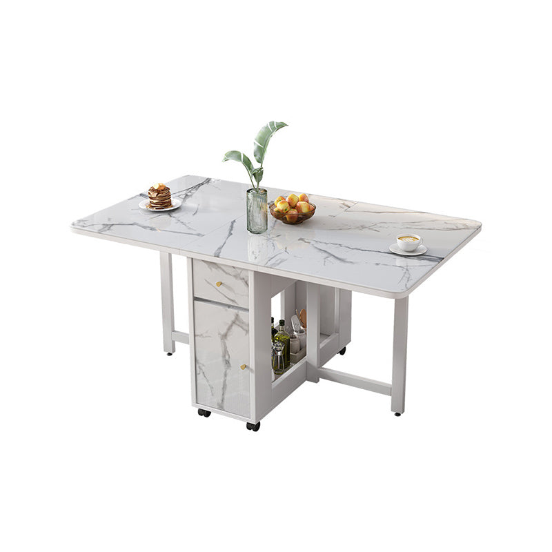 Tavolo da pranzo in pietra sinterizzato moderno tavolo da pranzo a goccia bianca