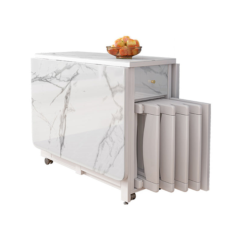 Tavolo da pranzo in pietra sinterizzato moderno tavolo da pranzo a goccia bianca