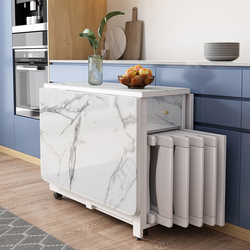 Tavolo da pranzo in pietra sinterizzato moderno tavolo da pranzo a goccia bianca