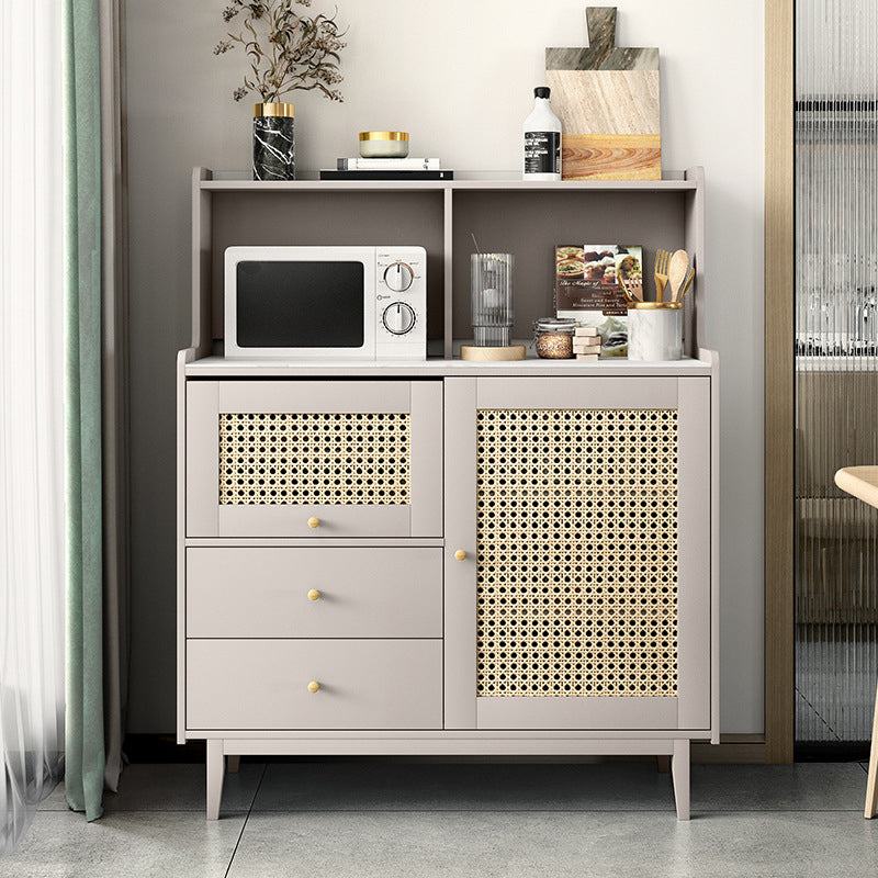 Sideboard moderna della porta in pietra 39,5 "L buffet soggiorno 2 server dei cassetti