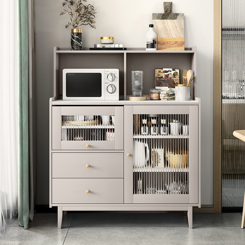 Sideboard moderna della porta in pietra 39,5 "L buffet soggiorno 2 server dei cassetti