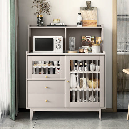 Sideboard moderna della porta in pietra 39,5 "L buffet soggiorno 2 server dei cassetti