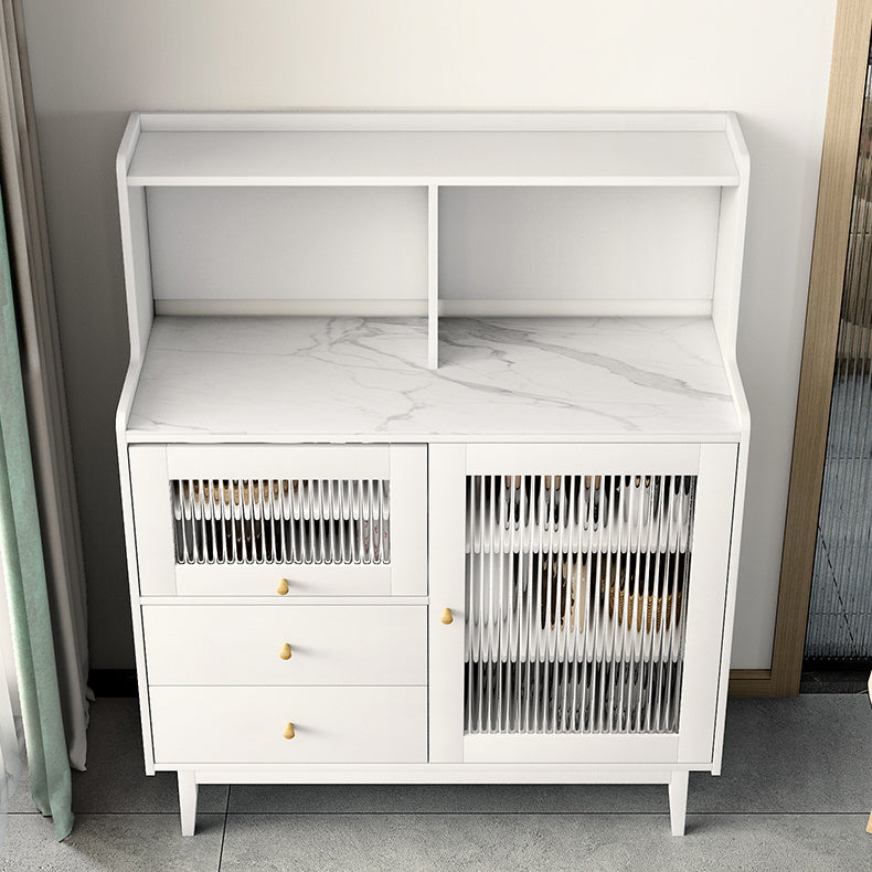 Sideboard moderna della porta in pietra 39,5 "L buffet soggiorno 2 server dei cassetti