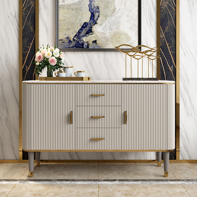 Luxury Style Sideboard 32-inch Height Stone Top Cupboard for Kitchen Clearhalo 'buffet_sideboard' 'Buffets & Sideboards' 'furn' 'furn_buffet_sideboard' 'Furniture' 'Kitchen & Dining Furniture' 5648782