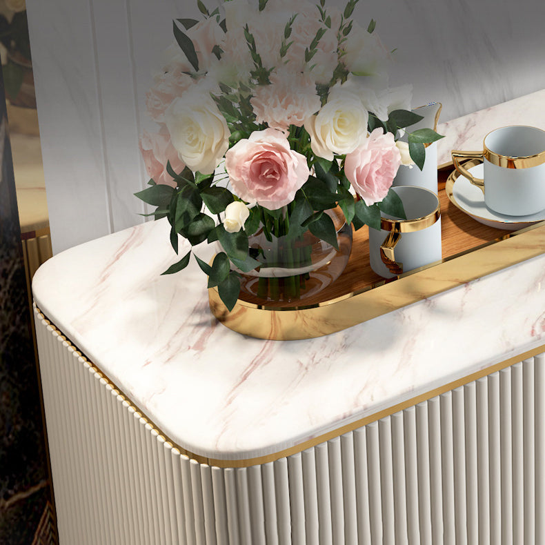 Luxury Style Sideboard 32-inch Height Stone Top Cupboard for Kitchen Clearhalo 'buffet_sideboard' 'Buffets & Sideboards' 'furn' 'furn_buffet_sideboard' 'Furniture' 'Kitchen & Dining Furniture' 5648785