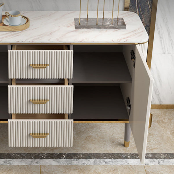 Luxury Style Sideboard 32-inch Height Stone Top Cupboard for Kitchen Clearhalo 'buffet_sideboard' 'Buffets & Sideboards' 'furn' 'furn_buffet_sideboard' 'Furniture' 'Kitchen & Dining Furniture' 5648787