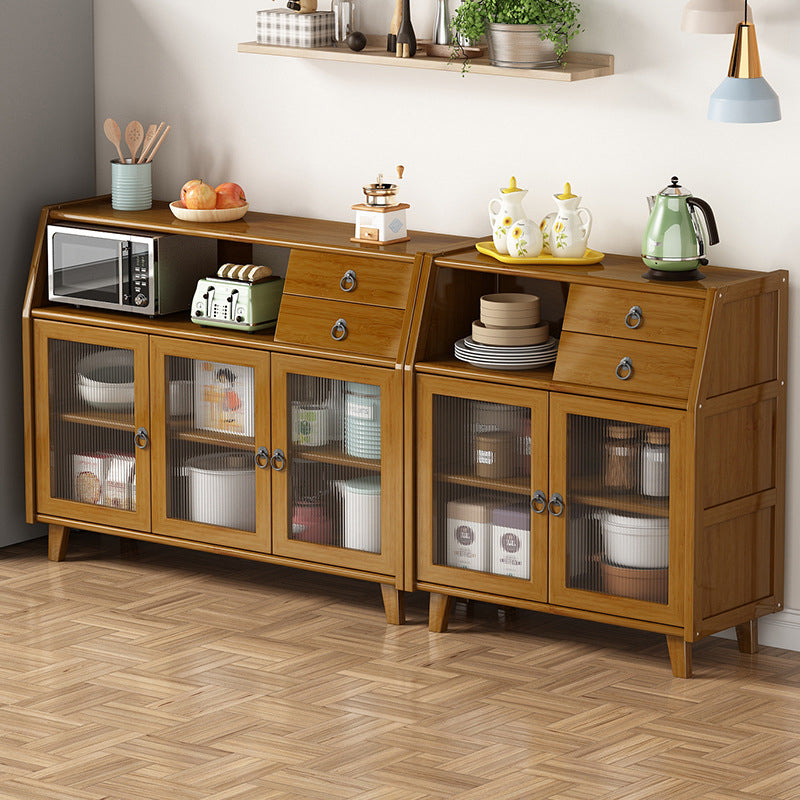 Moderner Bambus 37,4 "H Sideboard Buffet Esszimmer Buffet Server in Brown