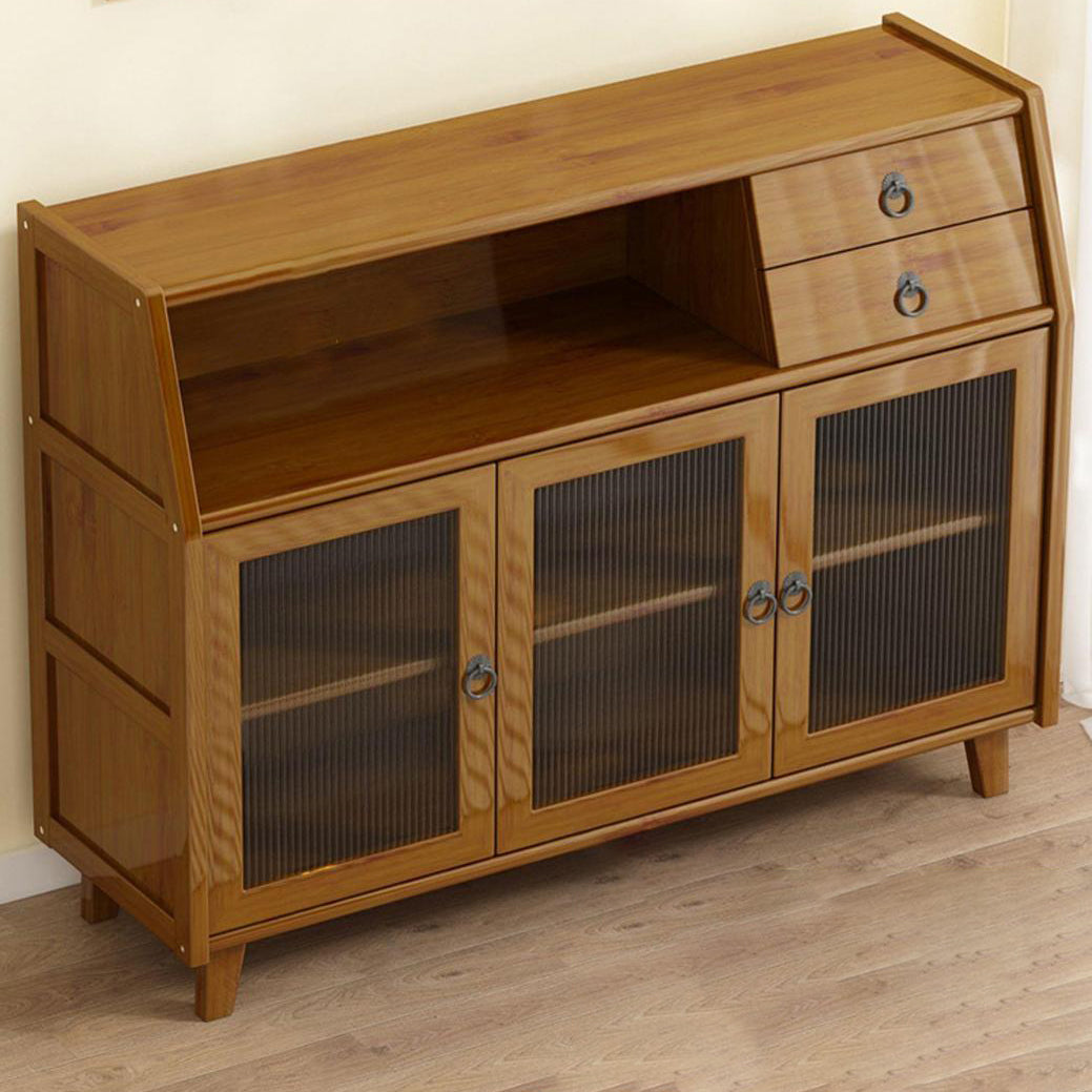 Moderner Bambus 37,4 "H Sideboard Buffet Esszimmer Buffet Server in Brown