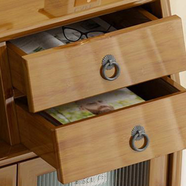 Moderner Bambus 37,4 "H Sideboard Buffet Esszimmer Buffet Server in Brown