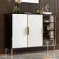Legno ingegnerizzato glam 33.4 "H Server buffet per sala da pranzo a buffet in bianco e nero