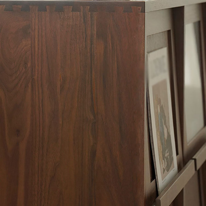 4 Doors Wood Buffet Server 37-inch Height Kitchen Server for Dinning Room Clearhalo 'buffet_sideboard' 'Buffets & Sideboards' 'furn' 'furn_buffet_sideboard' 'Furniture' 'Kitchen & Dining Furniture' 5648865