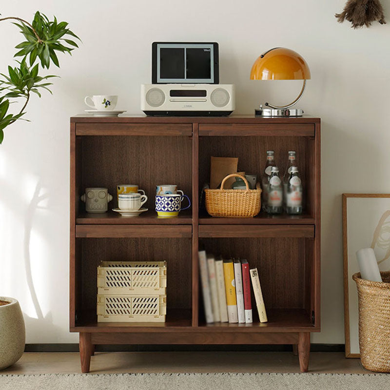 4 Doors Wood Buffet Server 37-inch Height Kitchen Server for Dinning Room Clearhalo 'buffet_sideboard' 'Buffets & Sideboards' 'furn' 'furn_buffet_sideboard' 'Furniture' 'Kitchen & Dining Furniture' 5648868