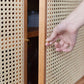 Rattan 4 porte buffet server da cucina in legno di altezza da 29 pollici per sala da pranzo