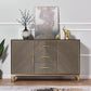 Glam Wood 42.5 "H Server a buffet marrone buffet per buffet con cassetti e archiviazione