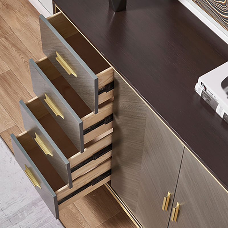 Glam Wood 42.5 "H Server a buffet marrone buffet per buffet con cassetti e archiviazione