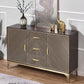 Glam Wood 42.5 "H Server a buffet marrone buffet per buffet con cassetti e archiviazione