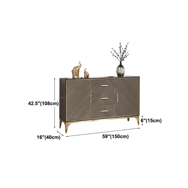 Glam Wood 42.5 "H Server a buffet marrone buffet per buffet con cassetti e archiviazione