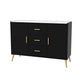 39.5"L Glam Style Side Board with Engineered Wood Drawers and Storage for Dining Room Black Clearhalo 'buffet_sideboard' 'Buffets & Sideboards' 'furn' 'furn_buffet_sideboard' 'Furniture' 'Kitchen & Dining Furniture' 5648905
