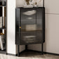 Living Room Metal Buffet Stand 39.5 "H moderno mobile vetro Server buffet