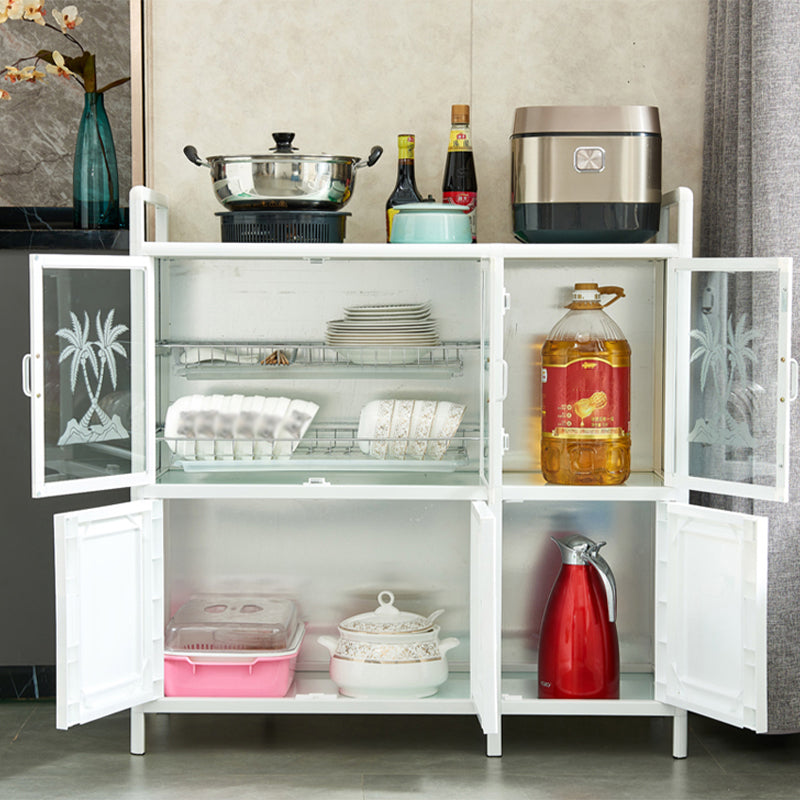 Glass Top Buffet Server Metal Frame Kitchen Server for Dining Room ...
