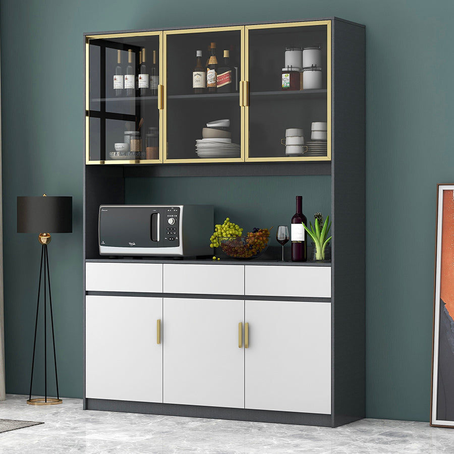 Cassetti cabinet server buffet glam in legno con archiviazione per soggiorno