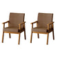 Mid-century Modern Rubberwood Solid Wood Frame Basic Four Leg Accent Armchair