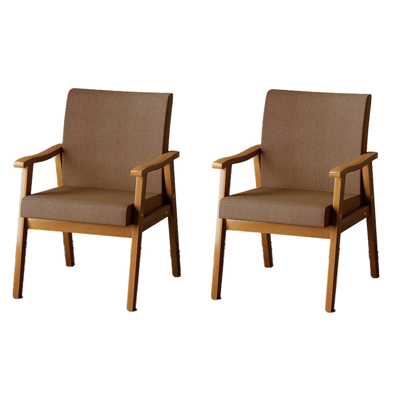 Mid-century Modern Rubberwood Solid Wood Frame Basic Four Leg Accent Armchair