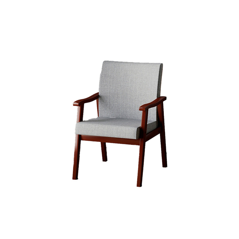 Mid-century Modern Rubberwood Solid Wood Frame Basic Four Leg Accent Armchair