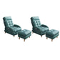 Contemporary Bonded Leather Tufted Cushions with Ottoman Lounge Accent Chair Light Blue 2 Piece Set Clearhalo 'Accent Chairs' 'accent_chairs' 'Chairs & Seating' 'furn' 'furn_accent_chairs' 'Furniture' 'Living Room Furniture' 5649575