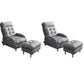 Contemporary Bonded Leather Tufted Cushions with Ottoman Lounge Accent Chair Light Gray 2 Piece Set Clearhalo 'Accent Chairs' 'accent_chairs' 'Chairs & Seating' 'furn' 'furn_accent_chairs' 'Furniture' 'Living Room Furniture' 5649578