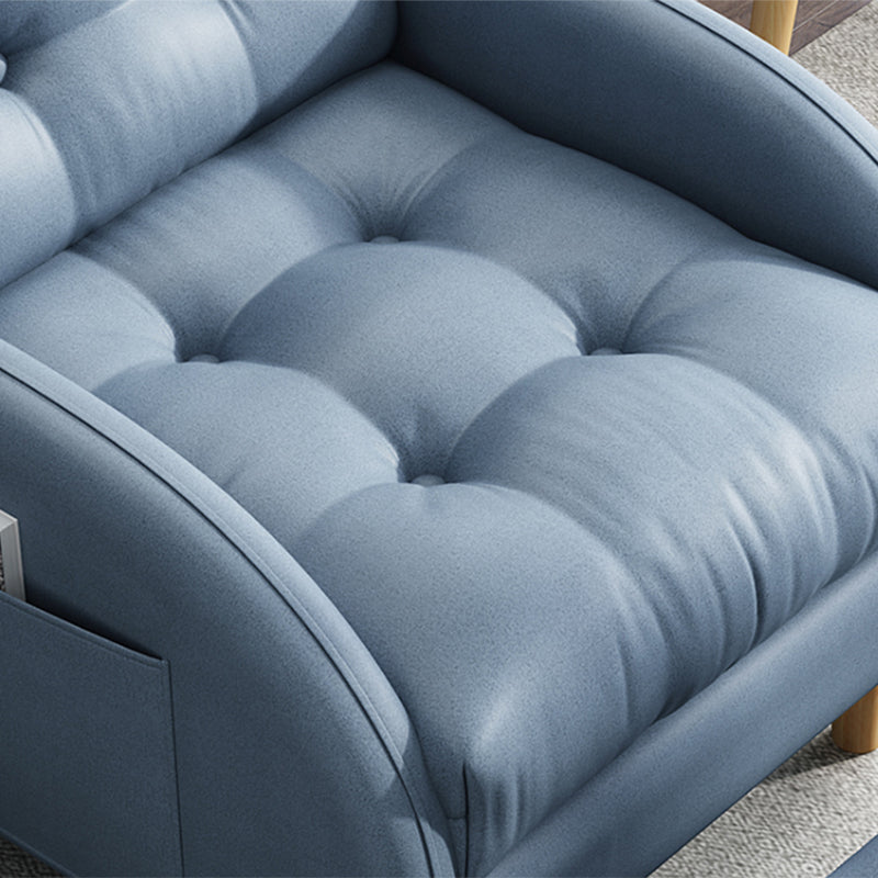 Contemporary Bonded Leather Tufted Cushions with Ottoman Lounge Accent Chair Clearhalo 'Accent Chairs' 'accent_chairs' 'Chairs & Seating' 'furn' 'furn_accent_chairs' 'Furniture' 'Living Room Furniture' 5649583