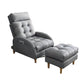 Contemporary Bonded Leather Tufted Cushions with Ottoman Lounge Accent Chair Clearhalo 'Accent Chairs' 'accent_chairs' 'Chairs & Seating' 'furn' 'furn_accent_chairs' 'Furniture' 'Living Room Furniture' 5649589