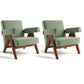 31.50" Wide Contemporary Style Single Sofa Chair Fixed Back Round Arms Chair Green 2 Piece Set Clearhalo 'Accent Chairs' 'accent_chairs' 'Chairs & Seating' 'furn' 'furn_accent_chairs' 'Furniture' 'Living Room Furniture' 5649595