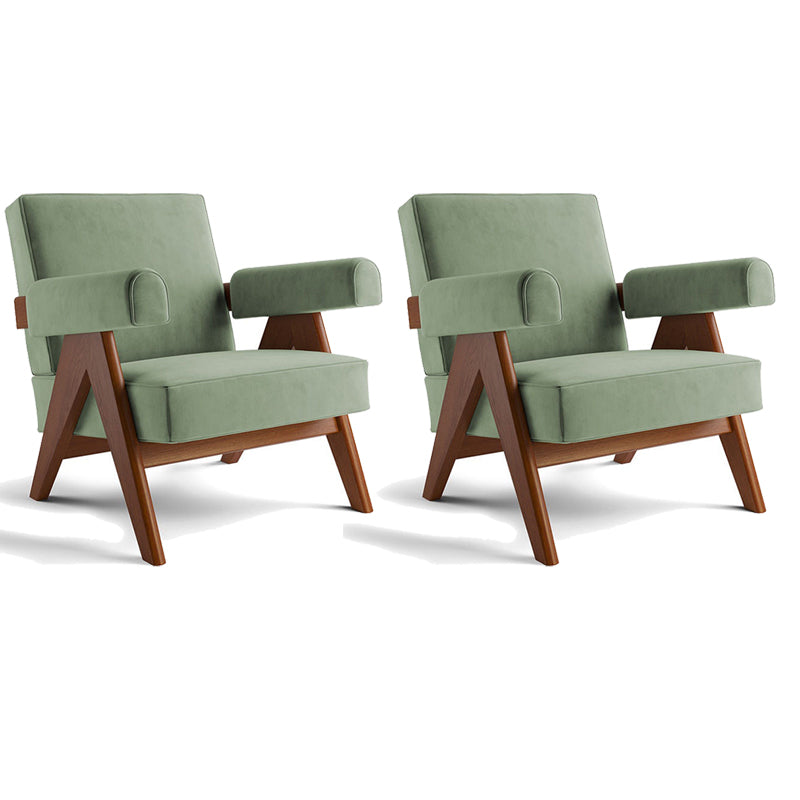 31.50" Wide Contemporary Style Single Sofa Chair Fixed Back Round Arms Chair Green 2 Piece Set Clearhalo 'Accent Chairs' 'accent_chairs' 'Chairs & Seating' 'furn' 'furn_accent_chairs' 'Furniture' 'Living Room Furniture' 5649595