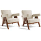 31.50" Wide Contemporary Style Single Sofa Chair Fixed Back Round Arms Chair White 2 Piece Set Clearhalo 'Accent Chairs' 'accent_chairs' 'Chairs & Seating' 'furn' 'furn_accent_chairs' 'Furniture' 'Living Room Furniture' 5649600