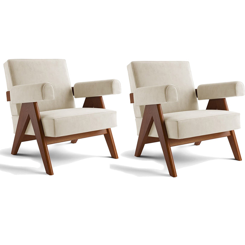 31.50" Wide Contemporary Style Single Sofa Chair Fixed Back Round Arms Chair White 2 Piece Set Clearhalo 'Accent Chairs' 'accent_chairs' 'Chairs & Seating' 'furn' 'furn_accent_chairs' 'Furniture' 'Living Room Furniture' 5649600