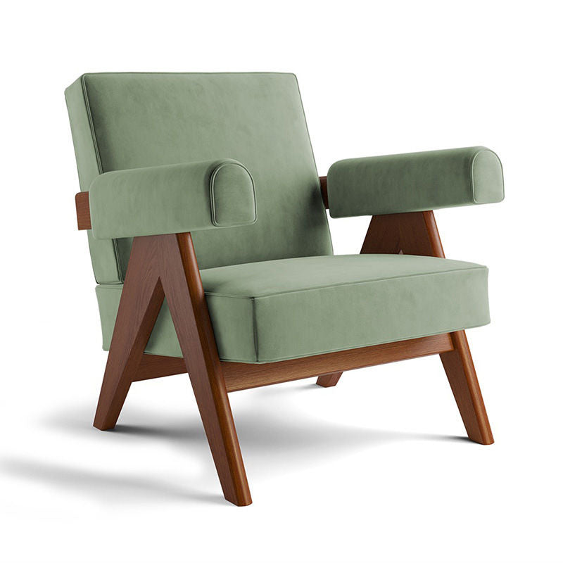 31.50" Wide Contemporary Style Single Sofa Chair Fixed Back Round Arms Chair Green 1 Piece Clearhalo 'Accent Chairs' 'accent_chairs' 'Chairs & Seating' 'furn' 'furn_accent_chairs' 'Furniture' 'Living Room Furniture' 5649606
