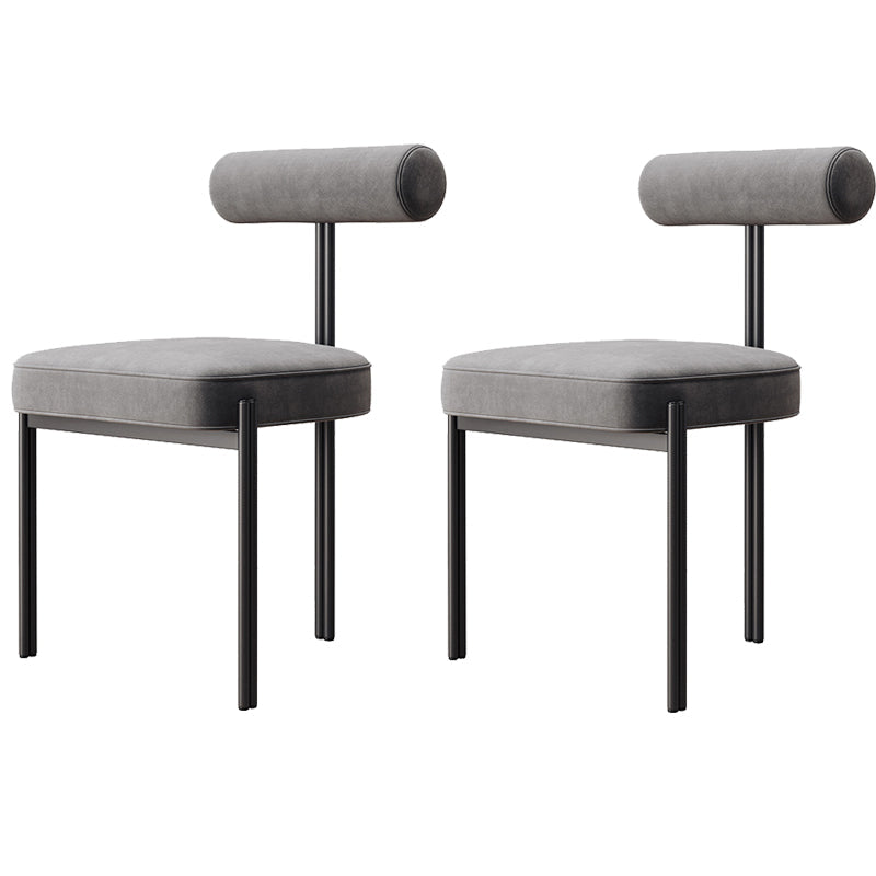 Industrial Style 19.68" Wide Fixed Back Sponge Armless Chair Grey 2 Piece Set Clearhalo 'Accent Chairs' 'accent_chairs' 'Chairs & Seating' 'furn' 'furn_accent_chairs' 'Furniture' 'Living Room Furniture' 5649609