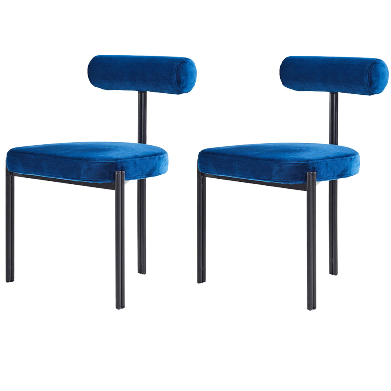 Industrial Style 19.68" Wide Fixed Back Sponge Armless Chair Blue 2 Piece Set Clearhalo 'Accent Chairs' 'accent_chairs' 'Chairs & Seating' 'furn' 'furn_accent_chairs' 'Furniture' 'Living Room Furniture' 5649611