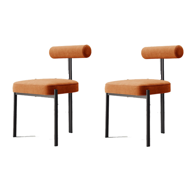 Industrial Style 19.68" Wide Fixed Back Sponge Armless Chair Orange 2 Piece Set Clearhalo 'Accent Chairs' 'accent_chairs' 'Chairs & Seating' 'furn' 'furn_accent_chairs' 'Furniture' 'Living Room Furniture' 5649616