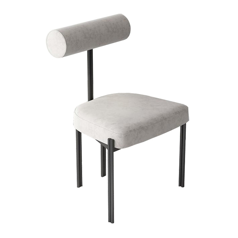 Industrial Style 19.68" Wide Fixed Back Sponge Armless Chair Light Gray 1 Piece Clearhalo 'Accent Chairs' 'accent_chairs' 'Chairs & Seating' 'furn' 'furn_accent_chairs' 'Furniture' 'Living Room Furniture' 5649617