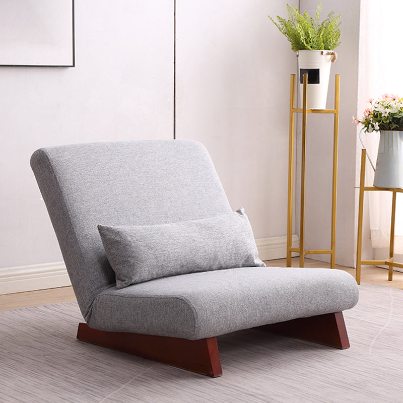 Mid-century Modern 27.95" Wide Pillow Back Armless Convertible Chair Grey 1 Piece Clearhalo 'Accent Chairs' 'accent_chairs' 'Chairs & Seating' 'furn' 'furn_accent_chairs' 'Furniture' 'Living Room Furniture' 5649670