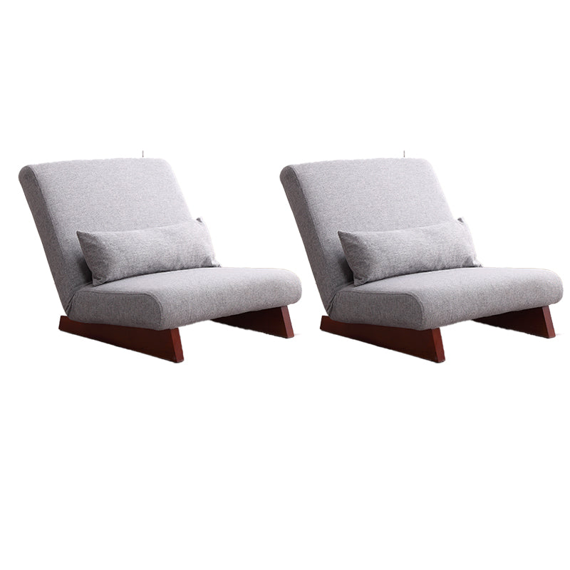 Mid-century Modern 27.95" Wide Pillow Back Armless Convertible Chair Grey 2 Piece Set Clearhalo 'Accent Chairs' 'accent_chairs' 'Chairs & Seating' 'furn' 'furn_accent_chairs' 'Furniture' 'Living Room Furniture' 5649671