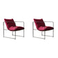 26.77" Wide Contemporary Style Single Sofa Chair Metal Round Arm Chair Rose Red 2 Piece Set Clearhalo 'Accent Chairs' 'accent_chairs' 'Chairs & Seating' 'furn' 'furn_accent_chairs' 'Furniture' 'Living Room Furniture' 5649685